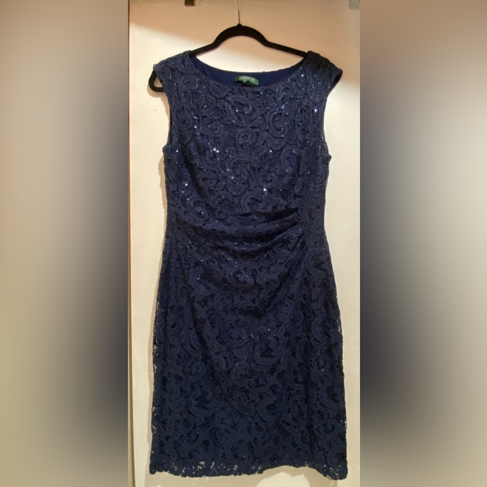 Ralph Lauren Lace Sequin Dress sz 14